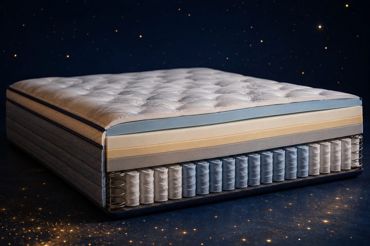 Premium hybrid mattress cross-section
